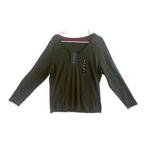 U.S. Polo Assn. Green V-Neck T-Shirt Tops for Women New